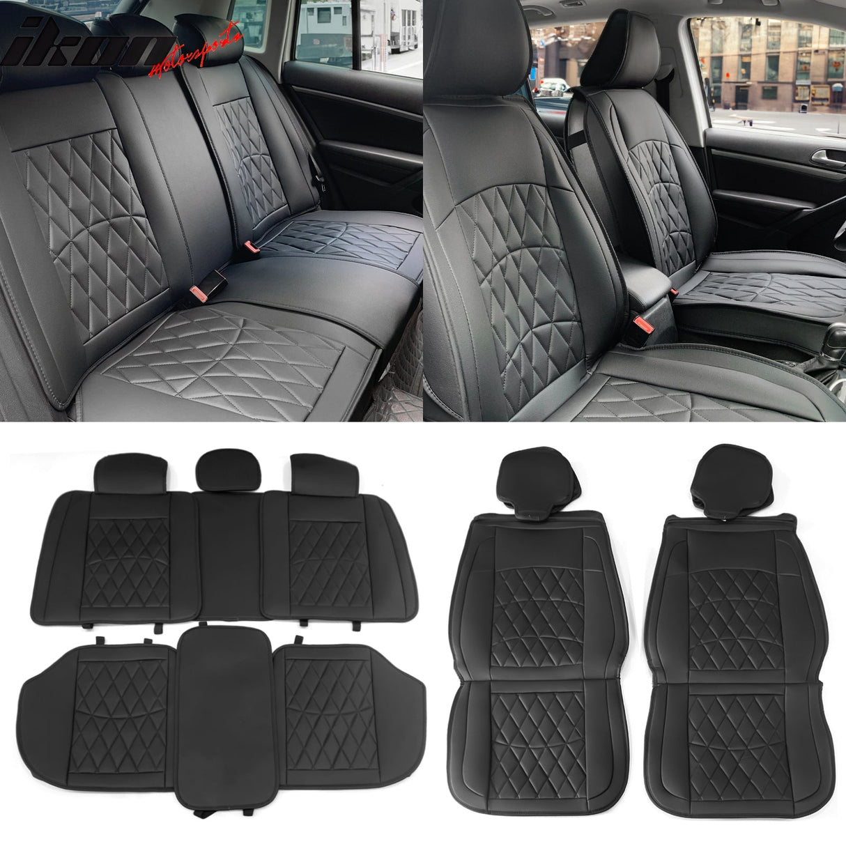 Universal Fit PU Leather Car Seat Covers Cushion Protector - 04 Style
