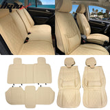Universal PU Leather Car Seat Cover w/ Lumbar 04B Style Full Set