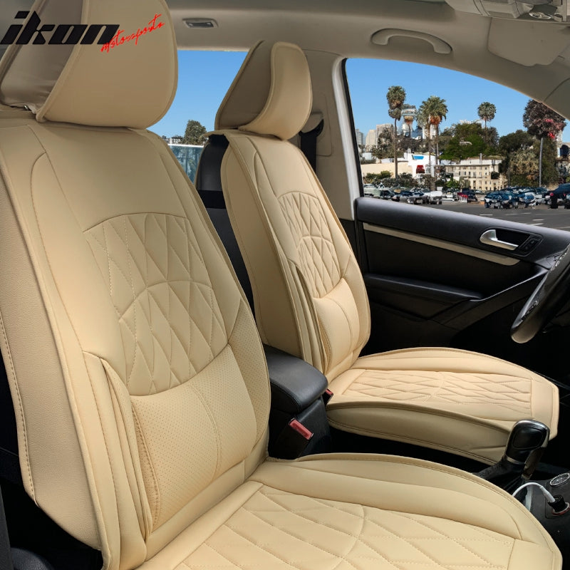 Universal PU Leather Car Seat Cover w/ Lumbar 04B Style Full Set