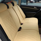 Universal PU Leather Car Seat Cover w/ Lumbar 04B Style Full Set