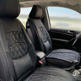 Universal PU Leather Car Seat Cover w/ Lumbar 04B Style Full Set