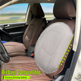 Universal PU Leather Car Seat Cover w/ Lumbar 04B Style Full Set