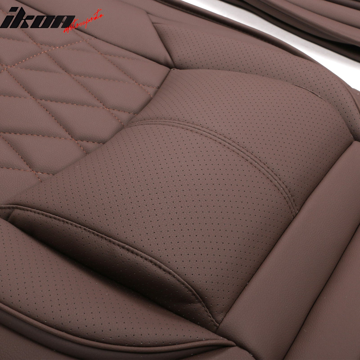 Universal PU Leather Car Seat Cover w/ Lumbar 04B Style Full Set