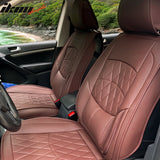 Universal PU Leather Car Seat Cover w/ Lumbar 04B Style Full Set