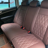 Universal PU Leather Car Seat Cover w/ Lumbar 04B Style Full Set