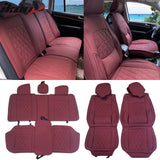 Universal PU Leather Car Seat Cover w/ Lumbar 04B Style Full Set