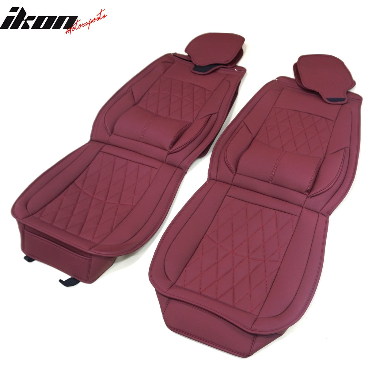Universal PU Leather Car Seat Cover w/ Lumbar 04B Style Full Set