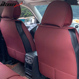 Universal PU Leather Car Seat Cover w/ Lumbar 04B Style Full Set