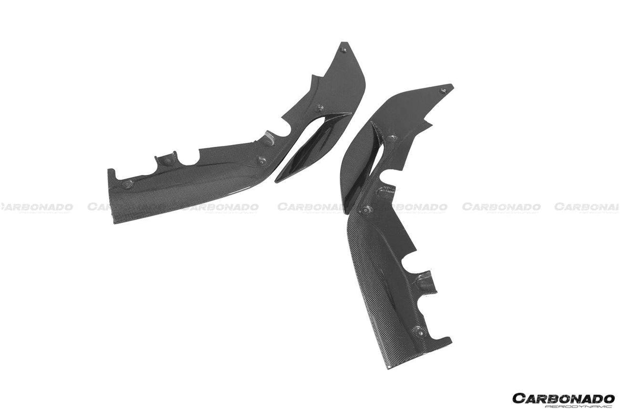 2018-2022 Ferrari 488 Pista OEM Style Carbon Fiber Front Bumper Side Splitter