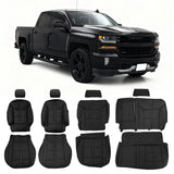 Seat Covers Full Set for Chevy Silverado GMC Sierra 1500 2014-2018 Black