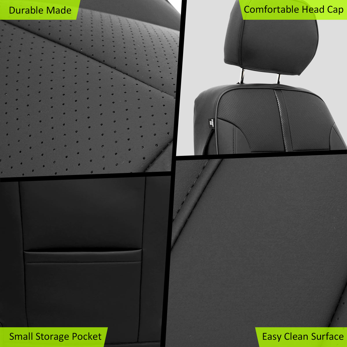 Front Row Seat Covers for Chevy Silverado GMC Sierra 1500 2014-2018 Black