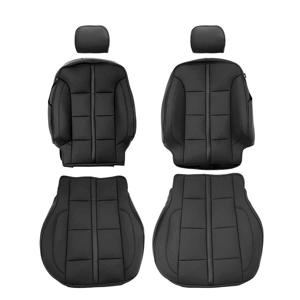 Front Row Seat Covers for Chevy Silverado GMC Sierra 1500 2014-2018 Black