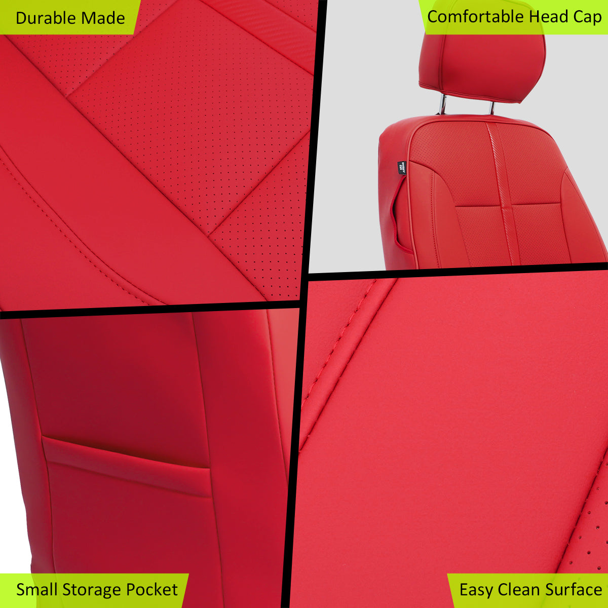 Front Row Seat Covers for Chevy Silverado GMC Sierra 1500 2014-2018 Red