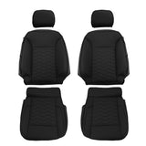 Front Seat Covers for Silverado Sierra 1500 2500HD 3500HD 2019-2026 Black