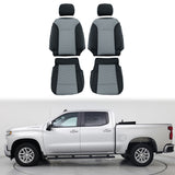 Front Seat Covers for Silverado Sierra 1500 2500 3500 2019-2026 Black&Gray
