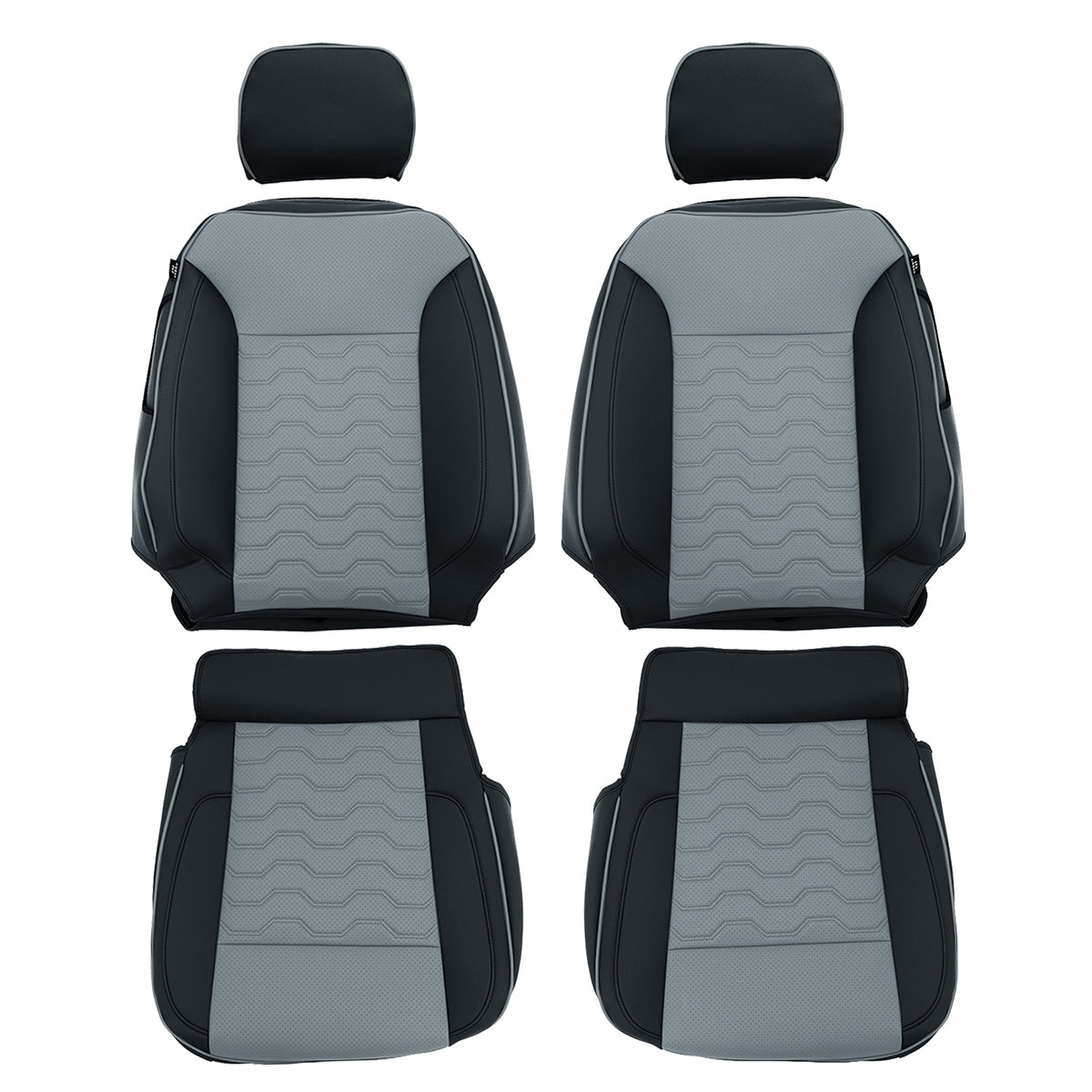 Front Seat Covers for Silverado Sierra 1500 2500 3500 2019-2026 Black&Gray