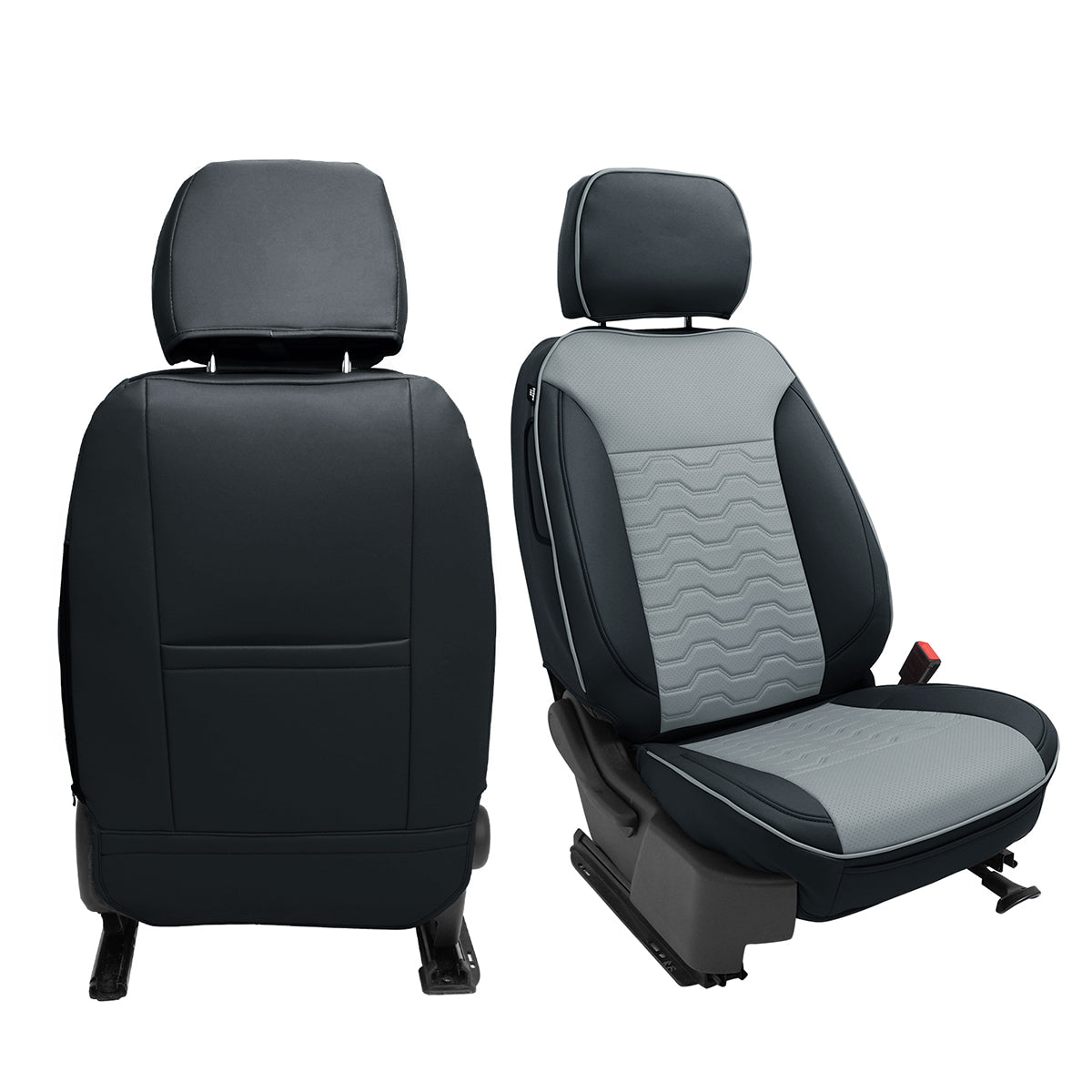 Front Seat Covers for Silverado Sierra 1500 2500 3500 2019-2026 Black&Gray