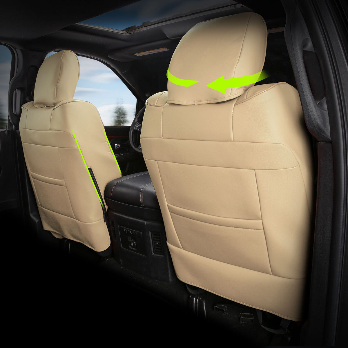 2013-2025 Ram 1500 2013-2026 Ram 2500 3500 Beige Seat Covers Full Set