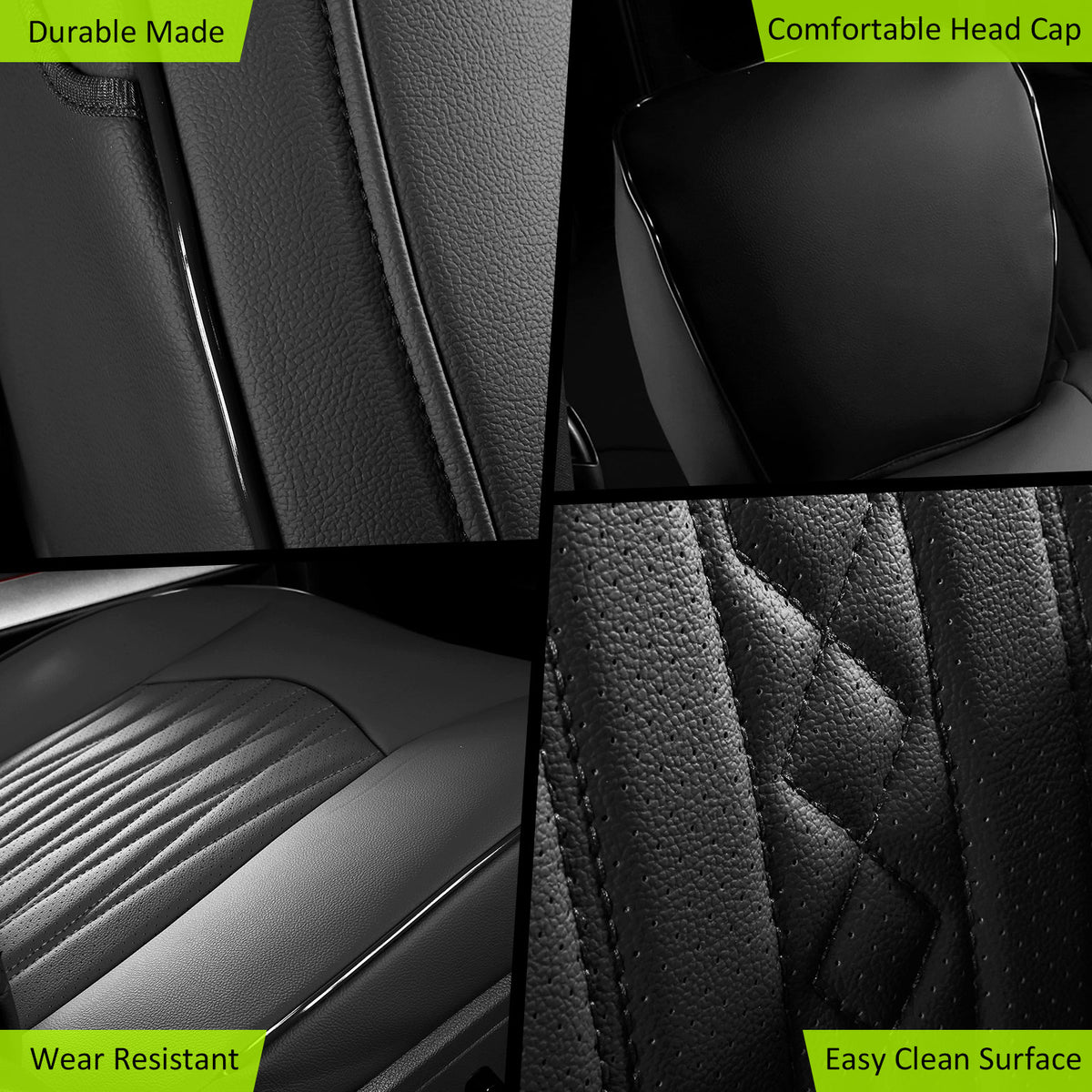 Seat Covers Full Set for Ram 1500 2013-2025 & Ram 2500 3500 2013-2026 Black
