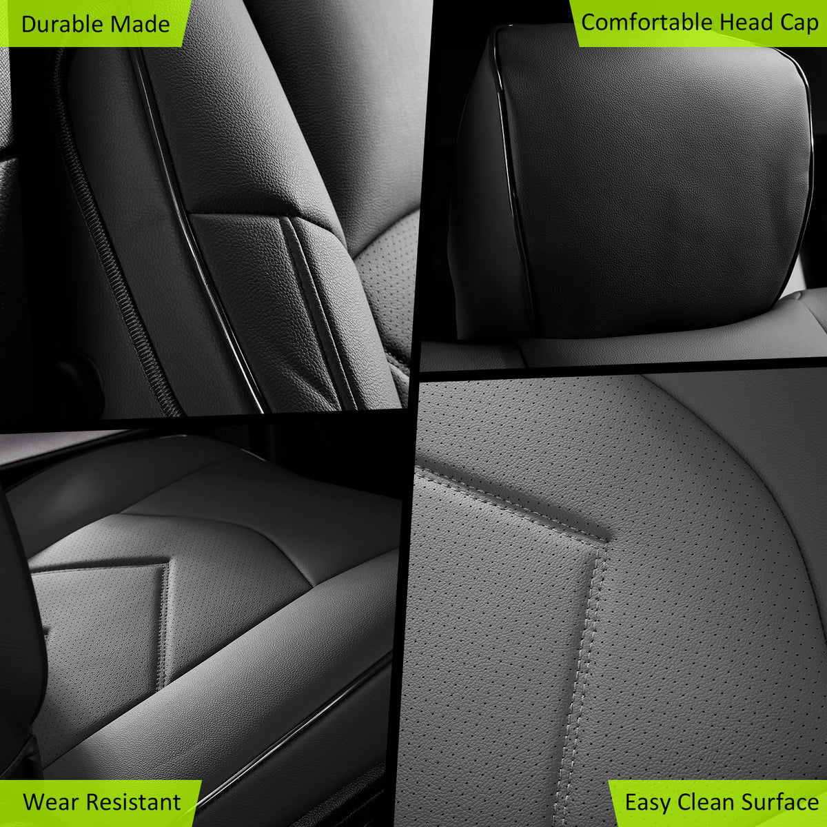 Front Seat Covers for Ram 1500 Crew Cab Pickup 2019-2026 Black Protector