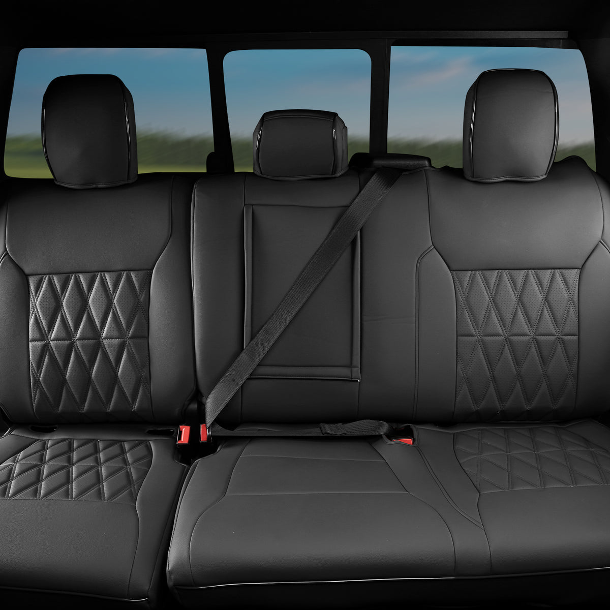 Seat Covers for Ford F150 2015-2020 & F250 F350 F450 Crew Cab 17-22 Black