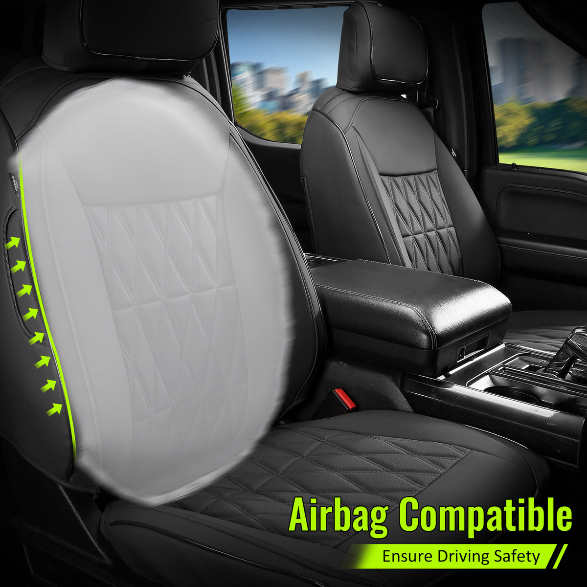 Seat Covers for Ford F150 2015-2020 & F250 F350 F450 Crew Cab 17-22 Black