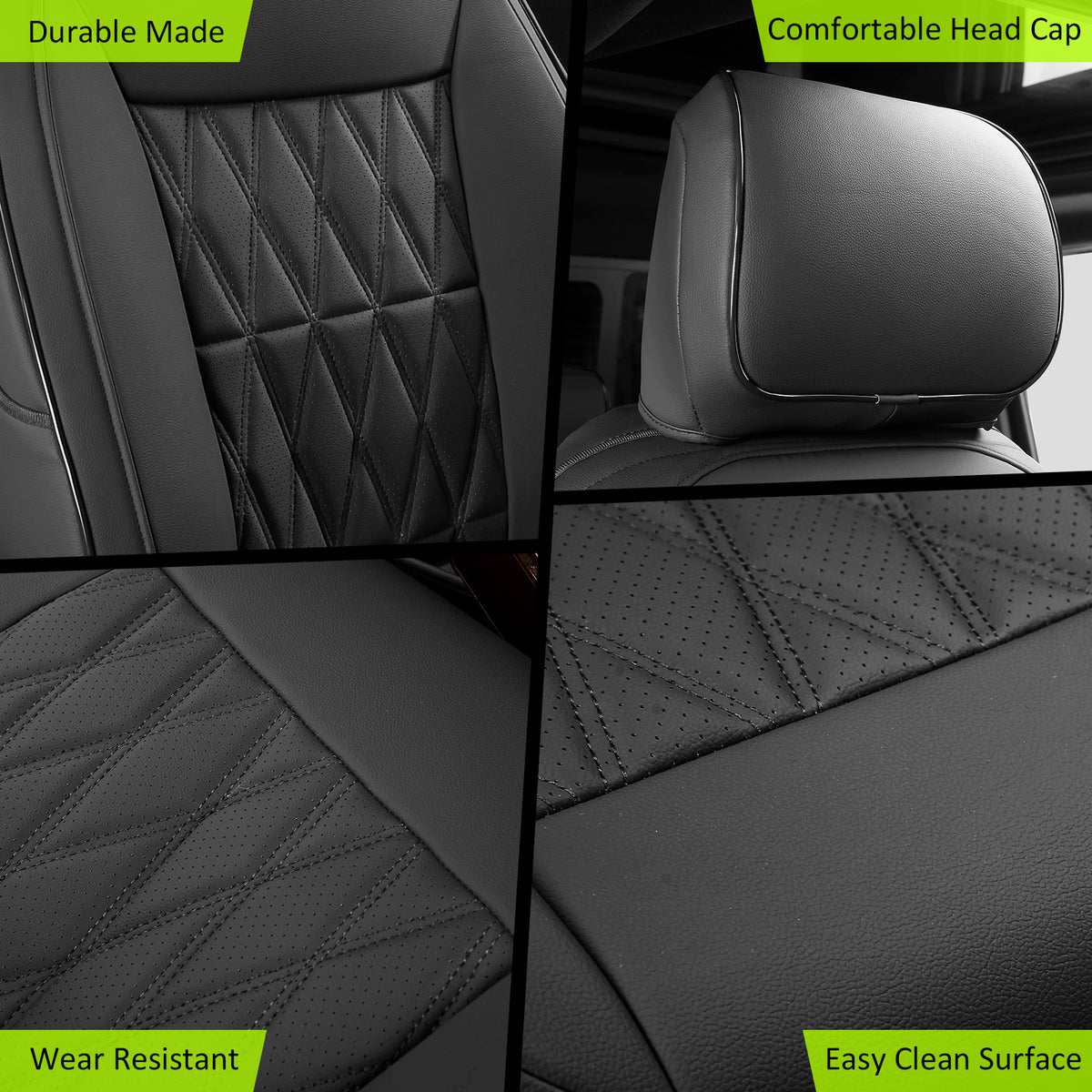 Seat Covers for Ford F150 2015-2020 & F250 F350 F450 Crew Cab 17-22 Black