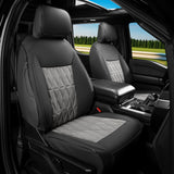 Front Seat Covers for Ford F150 2015-2020 & F250-F450 Crew 17-22 Black& Gray
