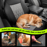 Front Seat Covers for Ford F150 2015-2020 & F250-F450 Crew 17-22 Black& Gray