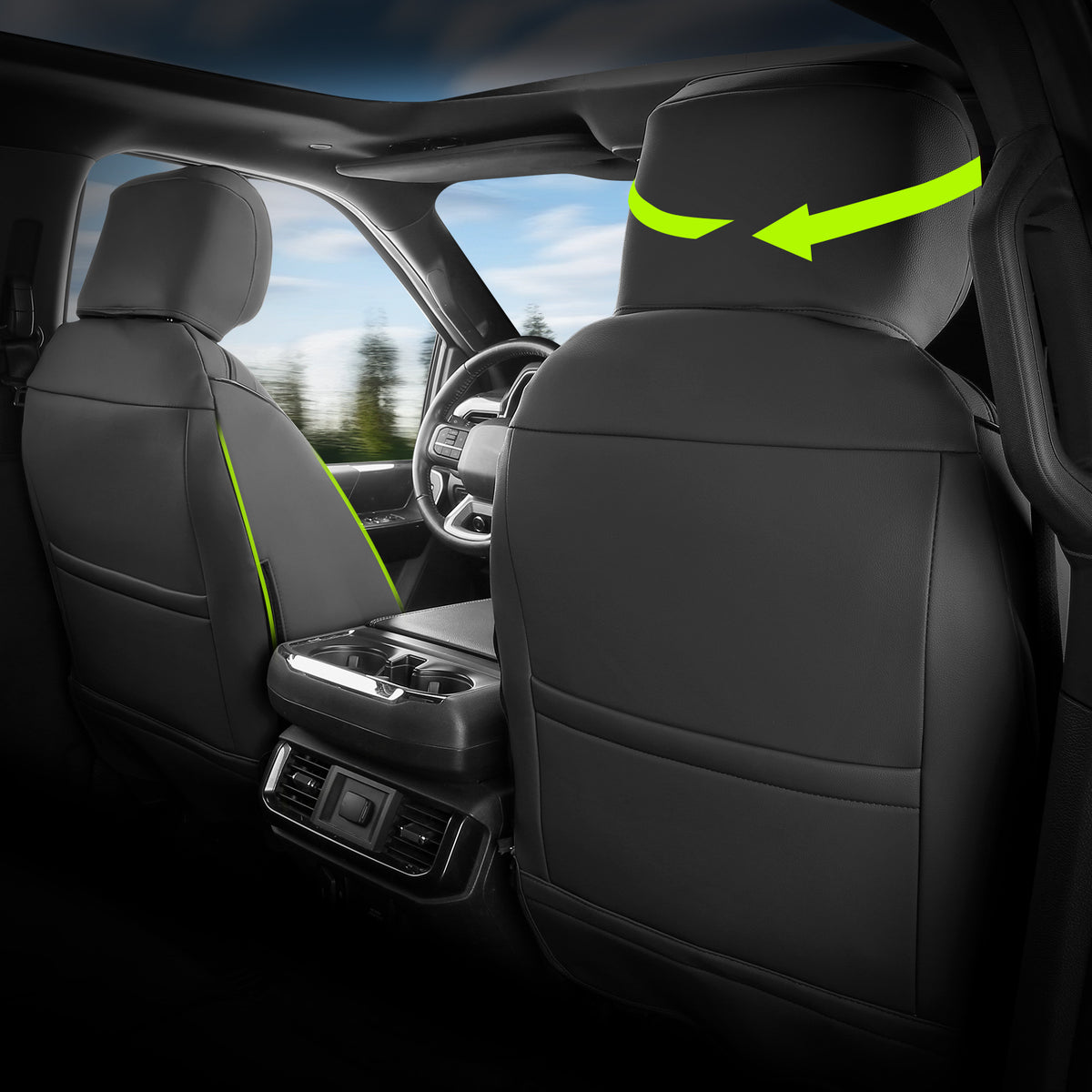 Seat Covers for Ford F150 2021-2026 & F250 F350 F450 Crew Cab 22-25 Black