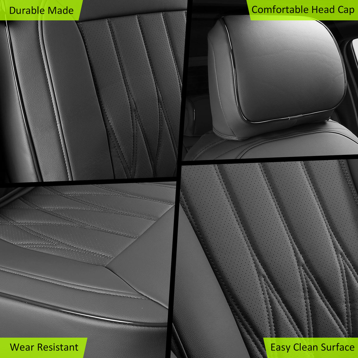 Seat Covers for Ford F150 2021-2026 & F250 F350 F450 Crew Cab 22-25 Black