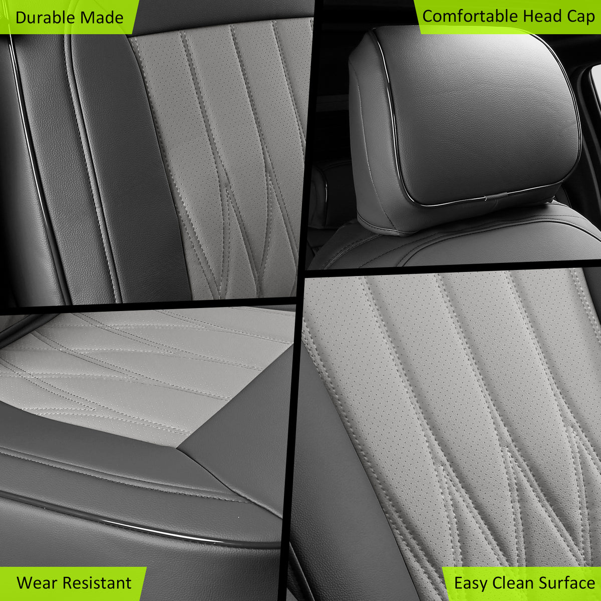 2021-2026 Ford F150 22-25 F250 F350 F450 Crew Seat Cover Black&Gray
