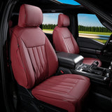 Seat Covers Full Set for Ford F150 2021-2026 & F250 F350 F450 Crew 22-25 Red