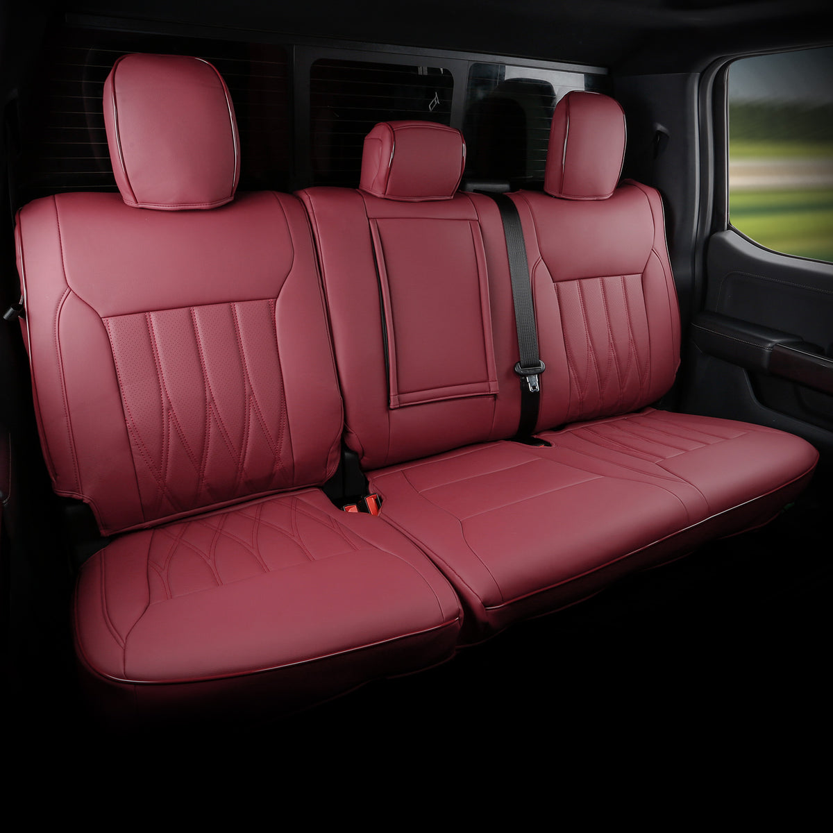 Seat Covers Full Set for Ford F150 2021-2026 & F250 F350 F450 Crew 22-25 Red