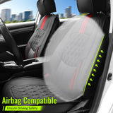 2016-2021 Honda Civic Seat Covers PU Leather Car Cushion w/ Lumbar