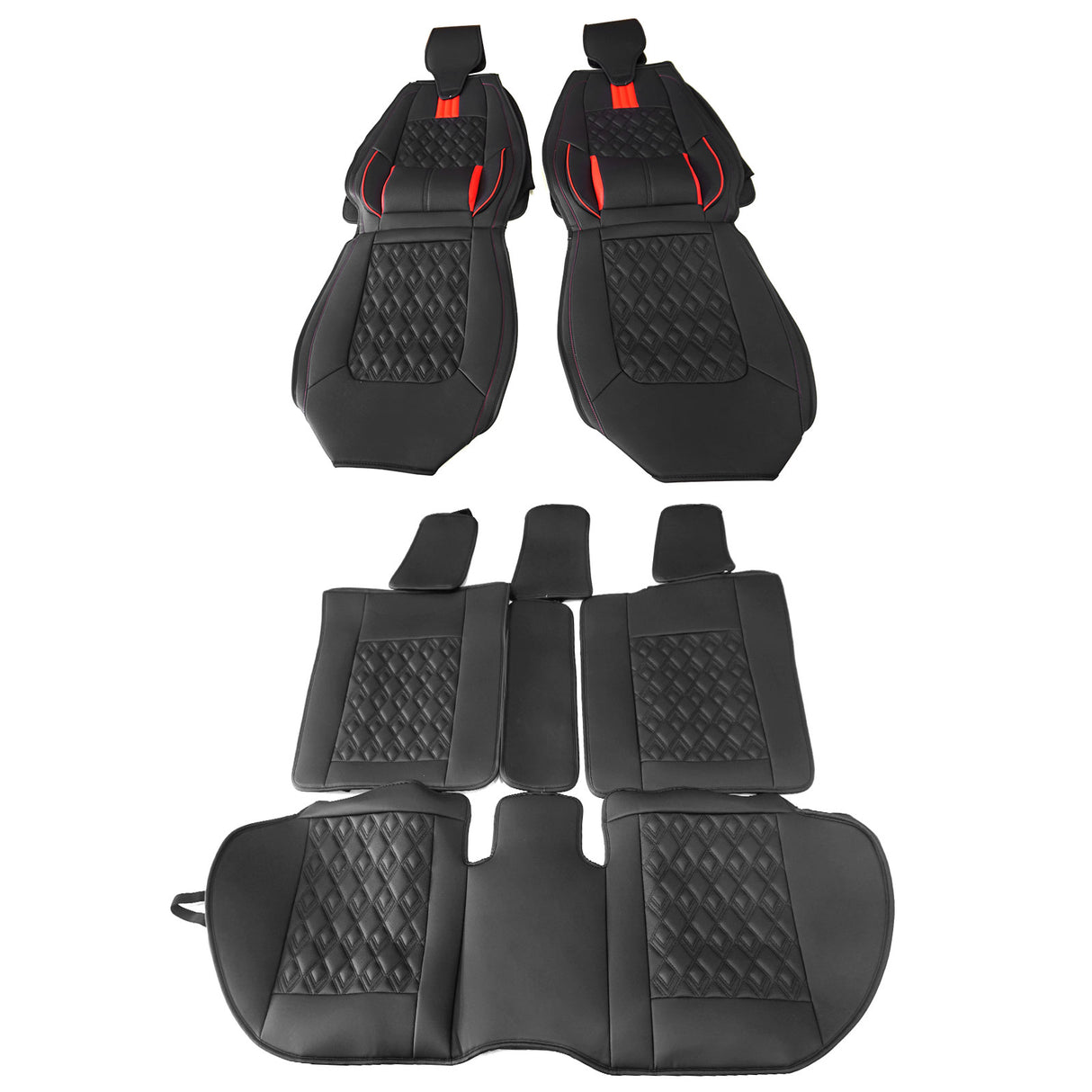 2016-2021 Honda Civic Seat Covers PU Leather Car Cushion w/ Lumbar