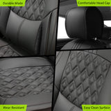 2016-2021 Honda Civic Seat Covers PU Leather Car Cushion w/ Lumbar