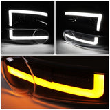 01-07 GMC Sierra / Yukon Denali LED DRL Headlights 4PC Black/Amber