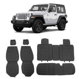 2007-2025 Jeep Wrangler JK JL Leather Car Seat Cover w/ Pocket