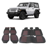 2007-2025 Jeep Wrangler JK JL Leather Car Seat Cover w/ Pocket