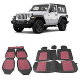 2007-2025 Jeep Wrangler JK JL Leather Car Seat Cover w/ Pocket