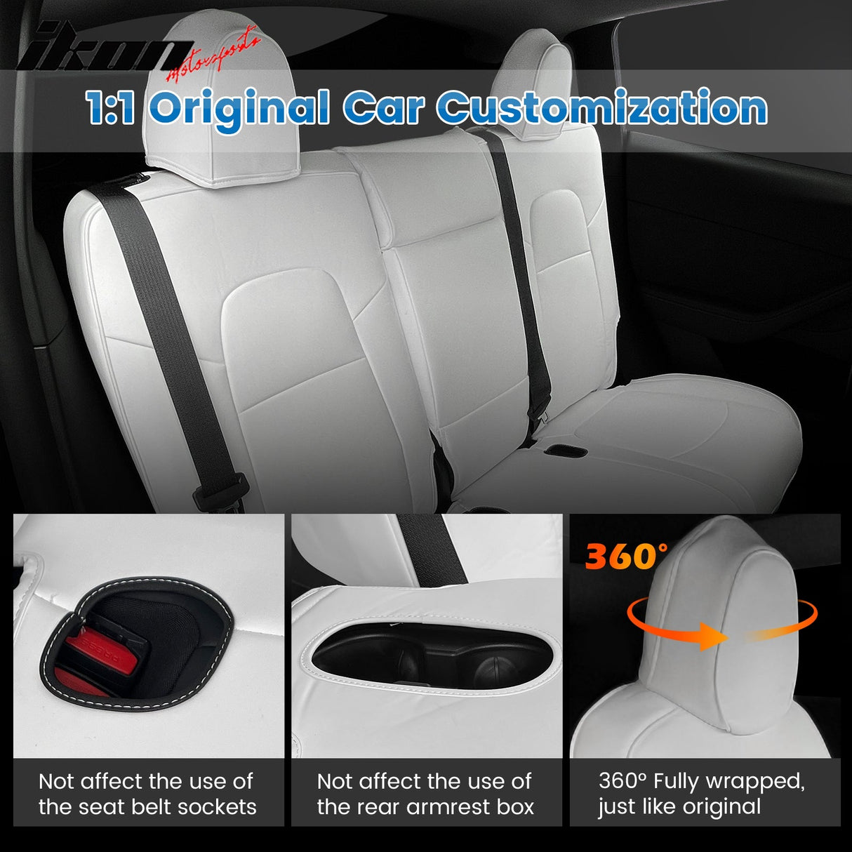 2020-2024 Tesla Model Y Front Rear 5-Seat Seat Covers Leather