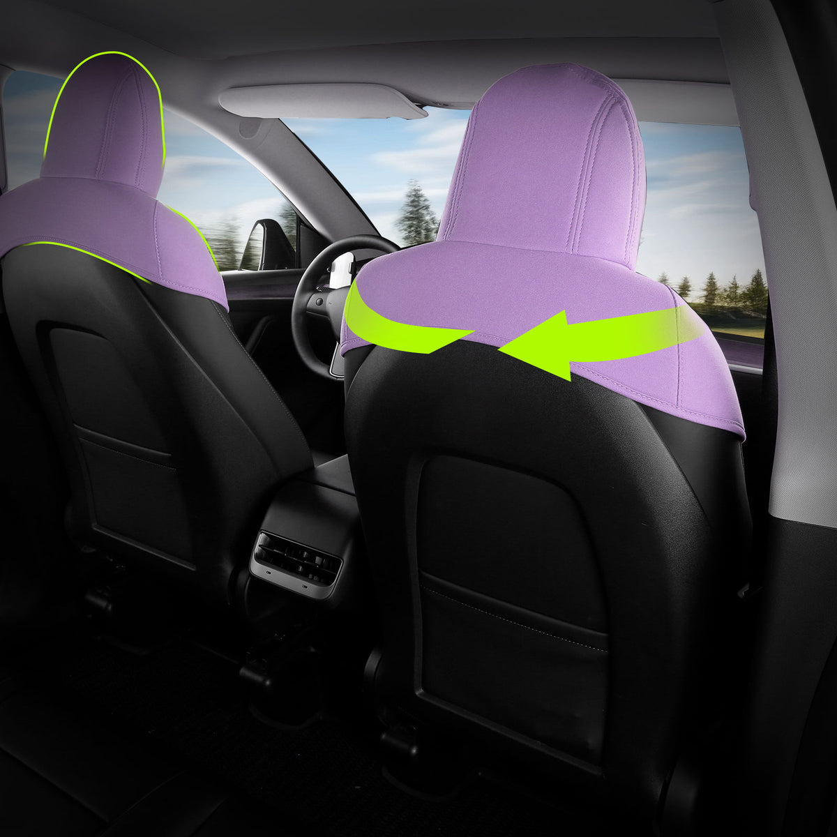 2017-2023 Tesla Model 3 Seat Covers Cushions V1 Suede Leather