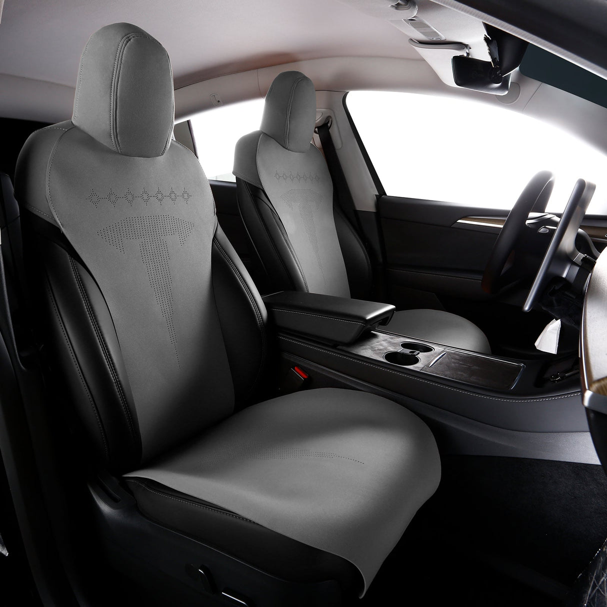 2017-2023 Tesla Model 3 Seat Covers Cushions V2 Suede Leather