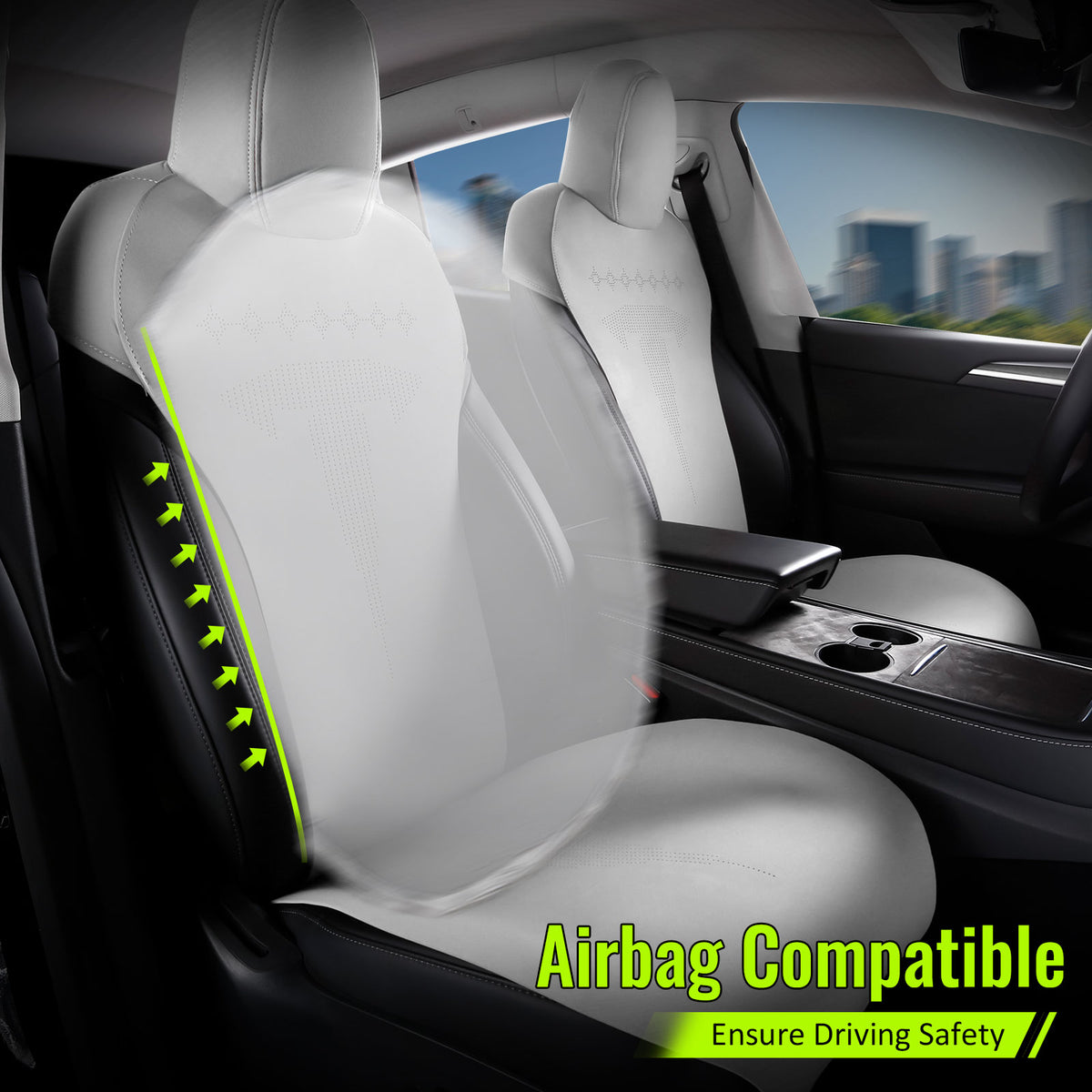 2017-2023 Tesla Model 3 Seat Covers Cushions V2 Suede Leather
