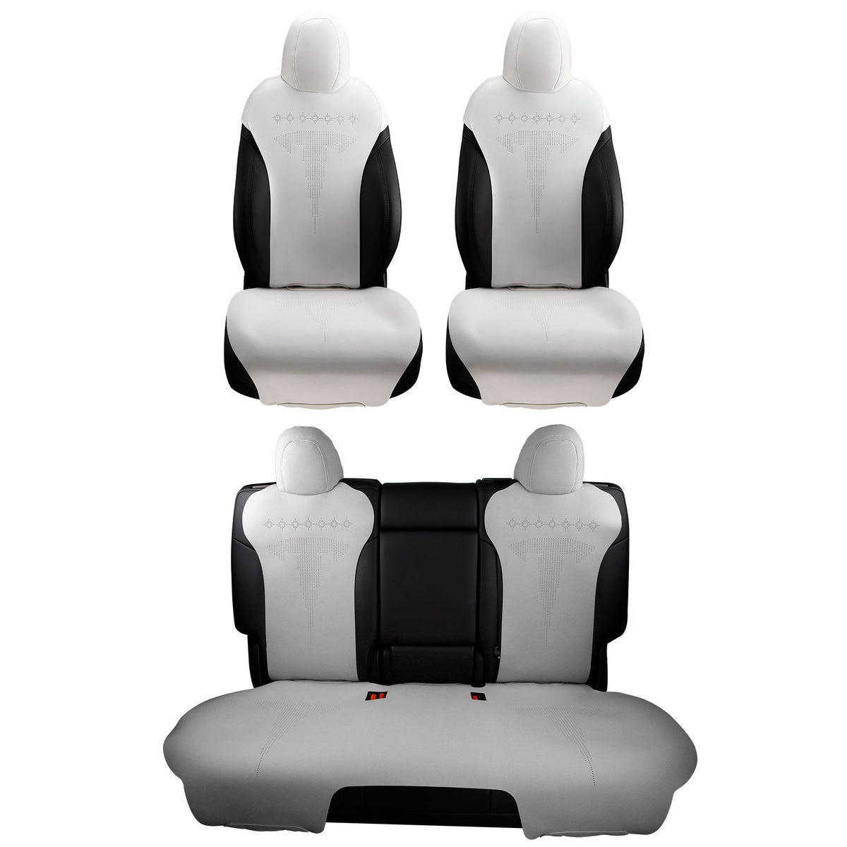 2017-2023 Tesla Model 3 Seat Covers Cushions V2 Suede Leather