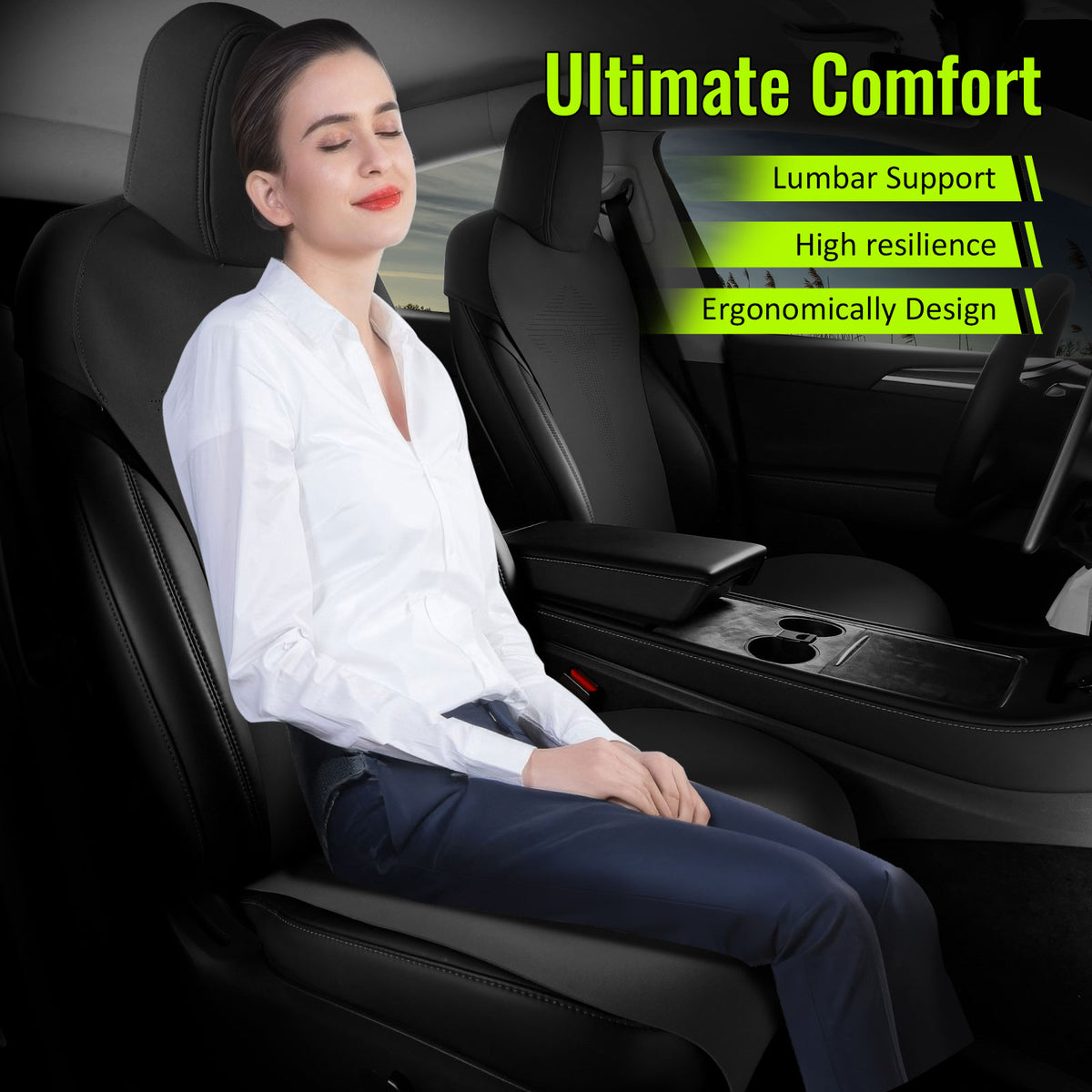 2020-2024 Tesla Model Y Seat Covers Cushions V1 Suede Leather