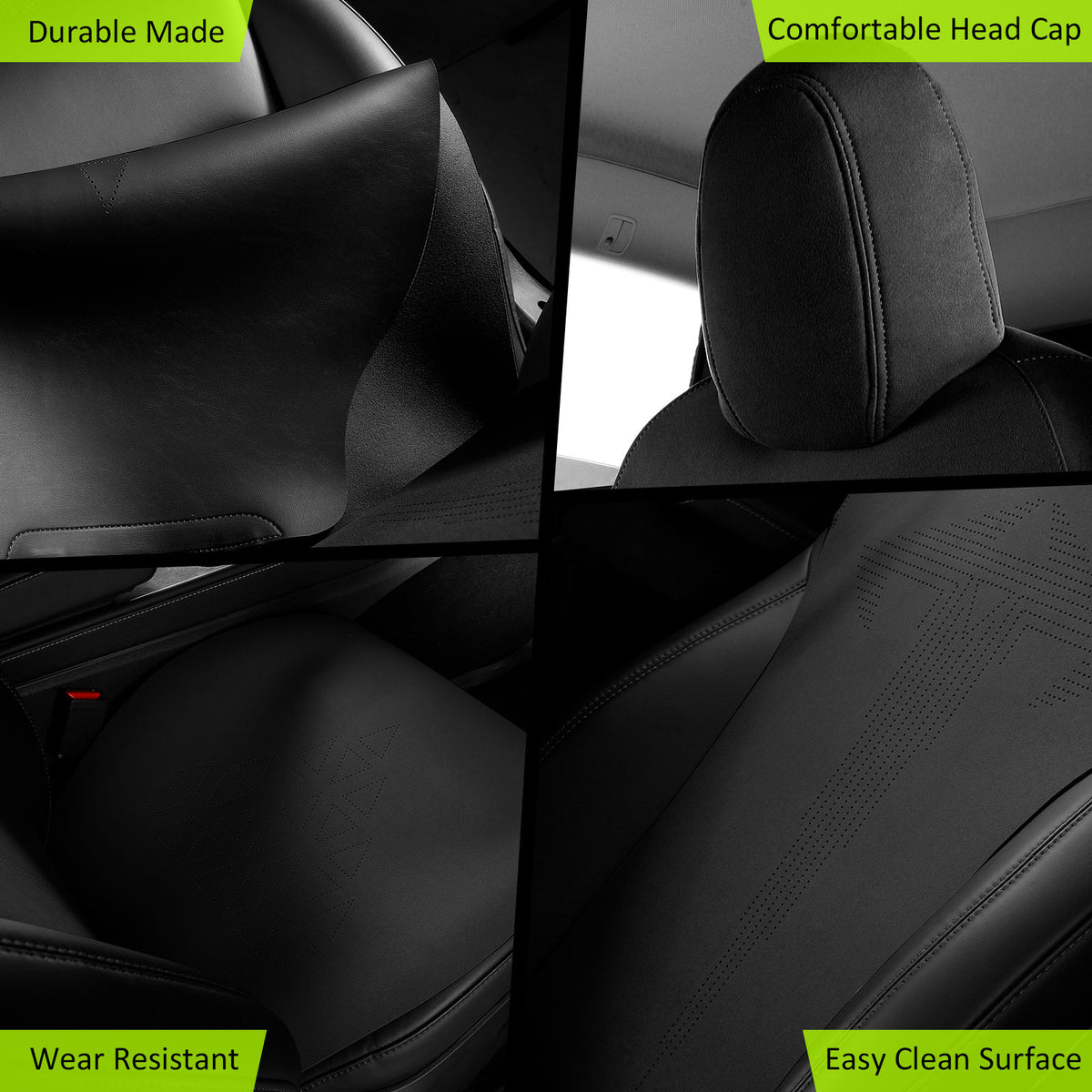 2020-2024 Tesla Model Y Seat Covers Cushions V1 Suede Leather