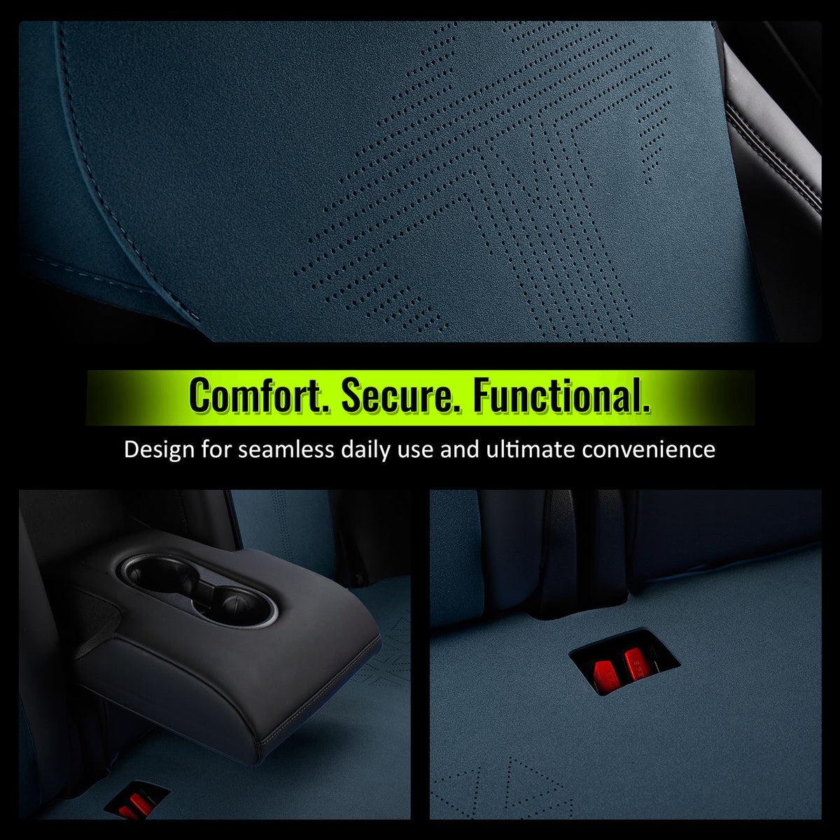2020-2024 Tesla Model Y Seat Covers Cushions V1 Suede Leather