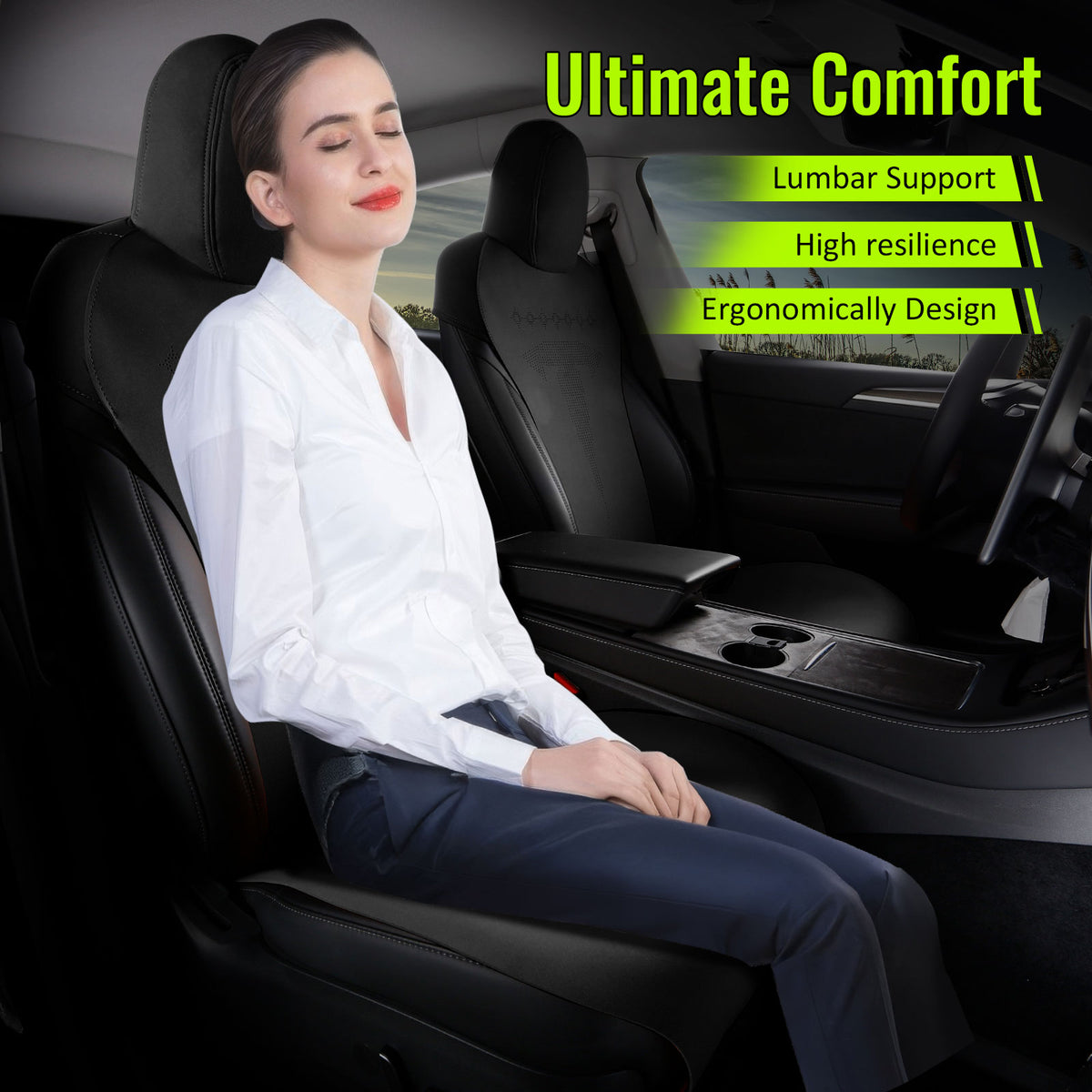 2020-2024 Tesla Model Y Seat Covers Cushions V2 Suede Leather